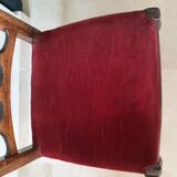 Chaise enfant bois massif et velours rouge