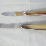 Art Deco horn walking knife set (2 knives, 12 large and 12 small)