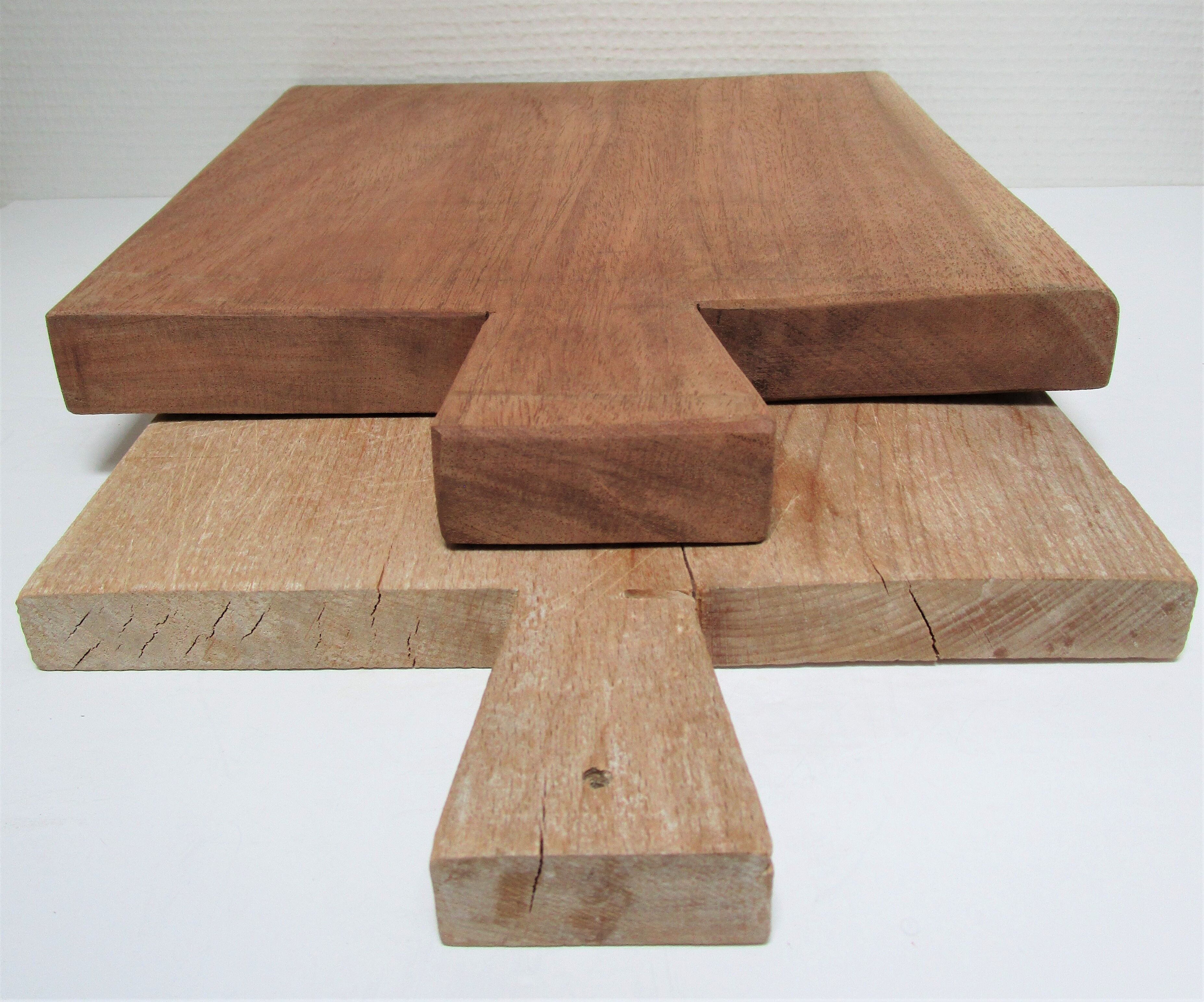 Two vintage solid wood cutting boards XL