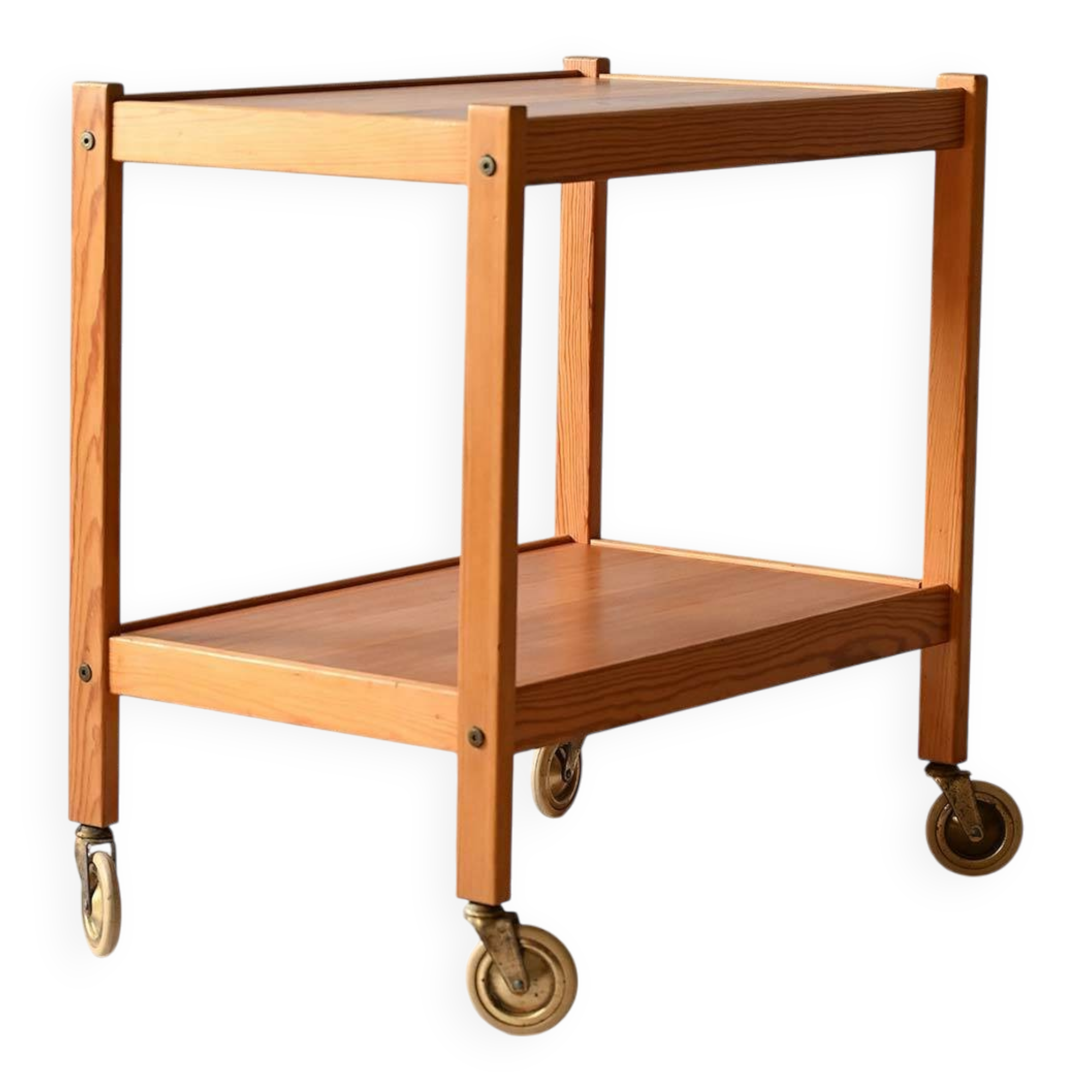 1960s Scandinavian pine wood trolley