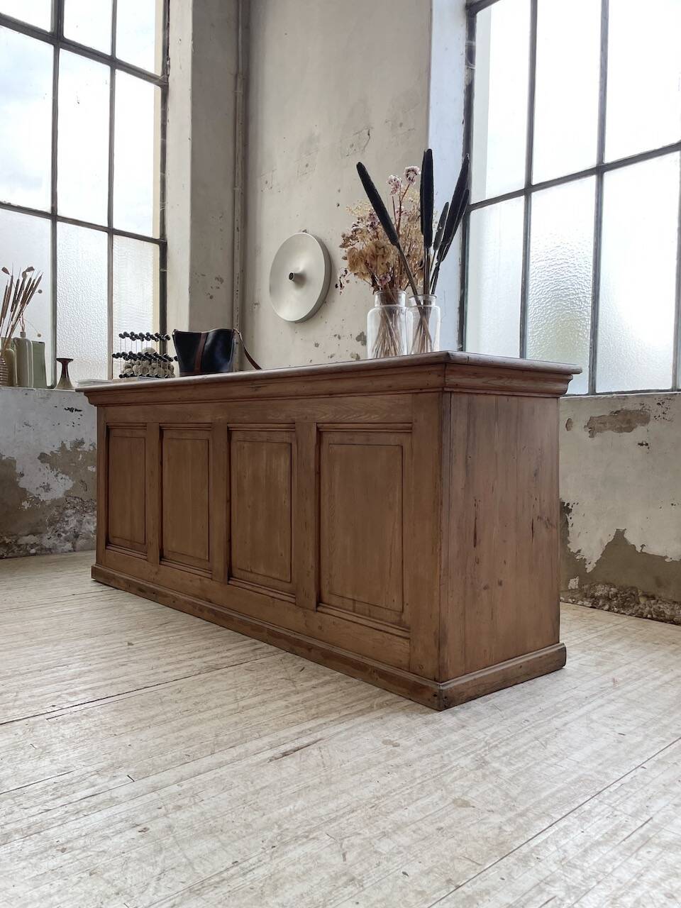 2m pine counter or central island with storage