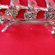 Set of 8 silver metal knife holders. Lion shape.