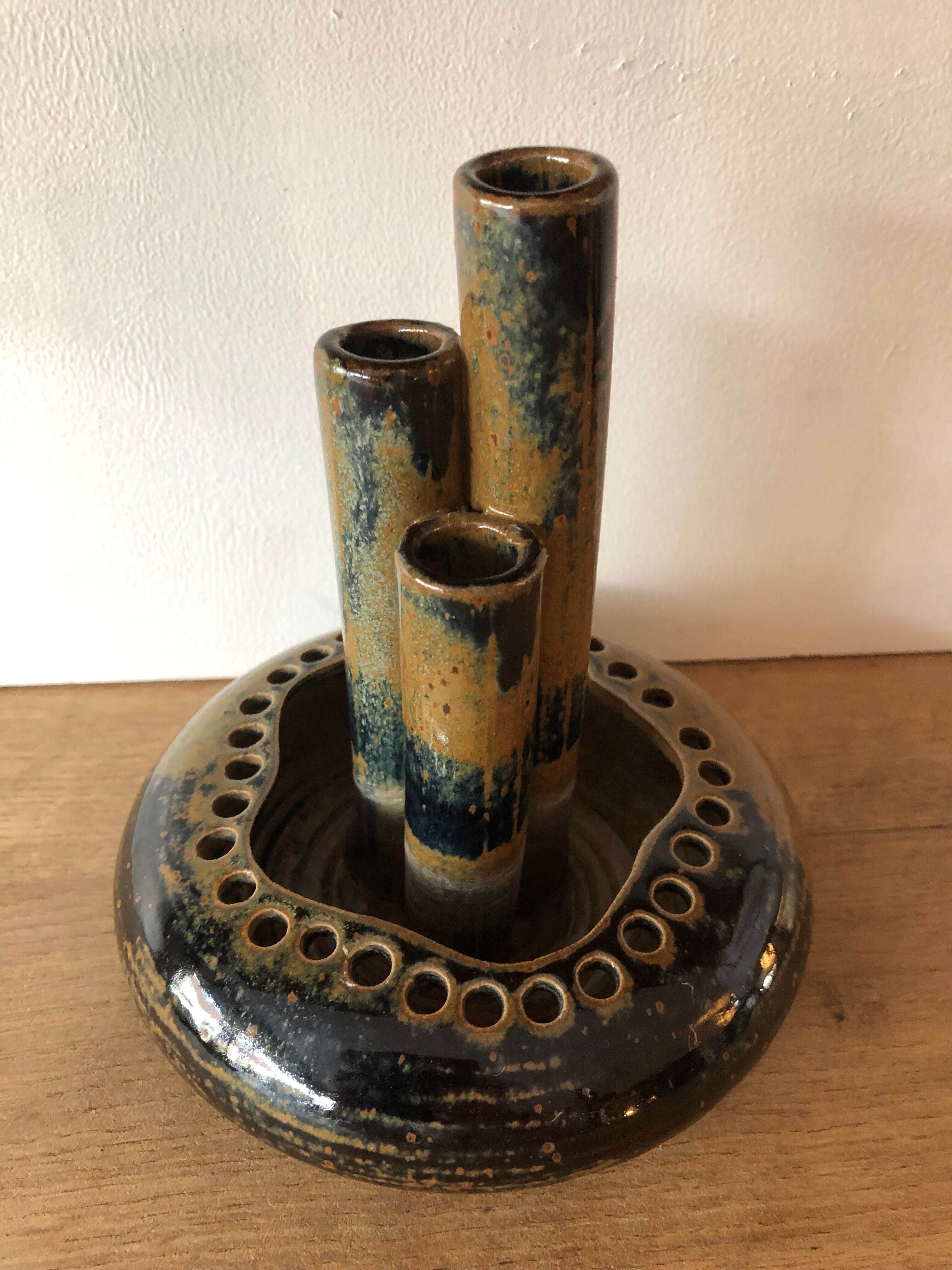 Vase soliflore en céramique émaillée vintage