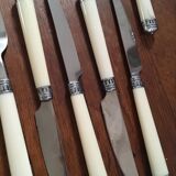 Set covered with 70s stainless steel table