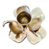 Brass clover candle holder