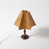Table lamp in art deco / modernist style with paper shade, Czechoslovakia