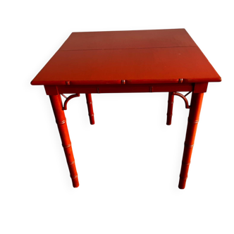 Wooden table resembling bamboo