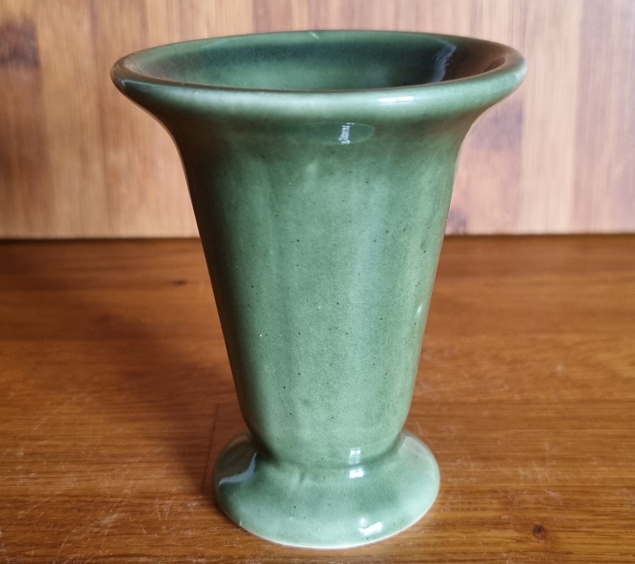 Small vintage vase in green ceramic