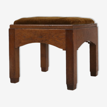 Art deco velvet stool, 1930s