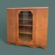 Art deco glass china cabinet in burr walnut 1930