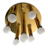 Plafonnier mid-century,  laiton par Solken Leuchten, 7 lampes