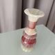 Vintage Patchwork Onyx Vase – Pink & White Stone, Handcrafted (ca. 1970s)