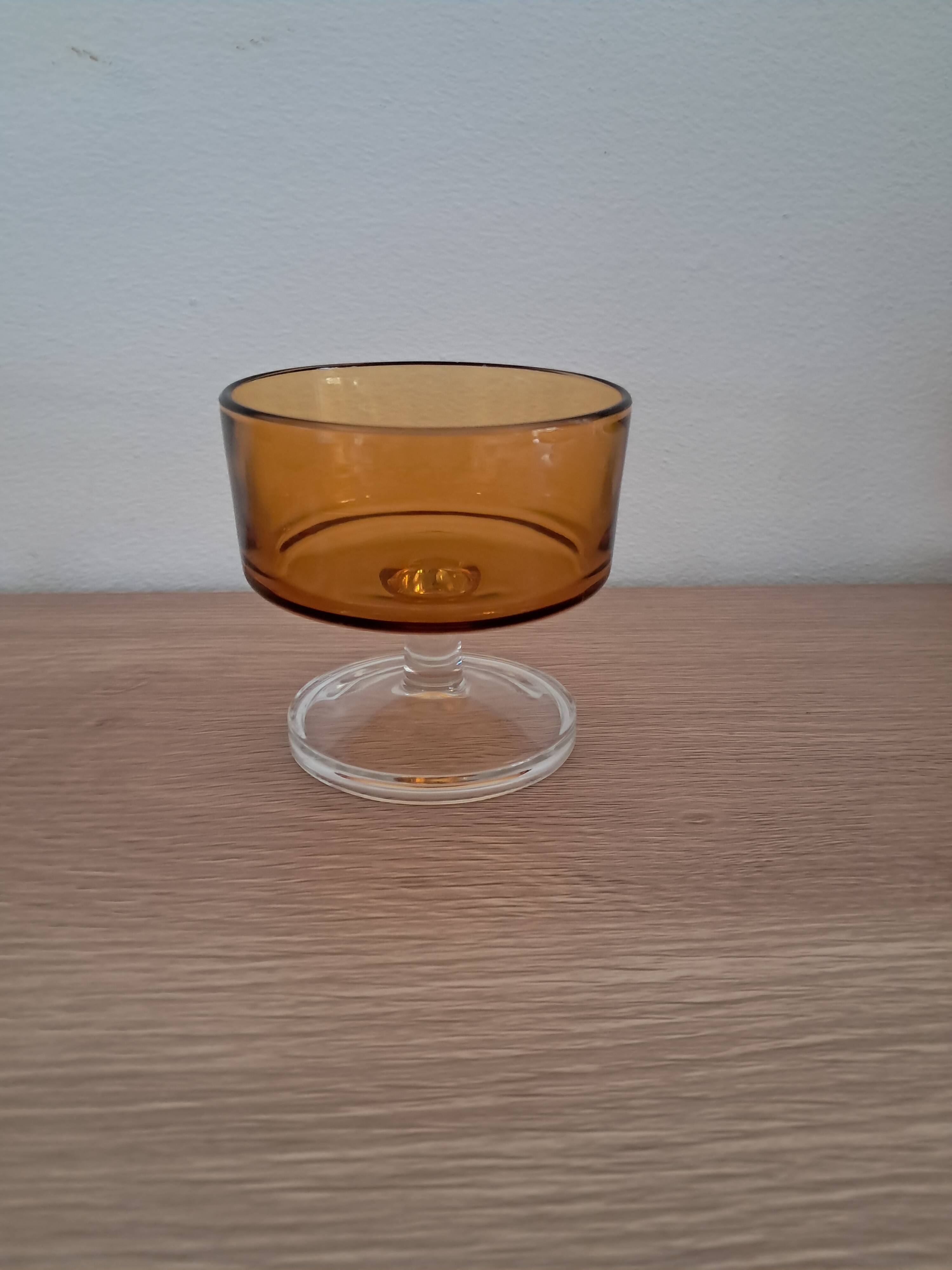 5 amber Luminarc goblets from the 1980s
