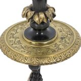 Lampadaire de style Restauration en bronze à deux patines. Circa 1900.