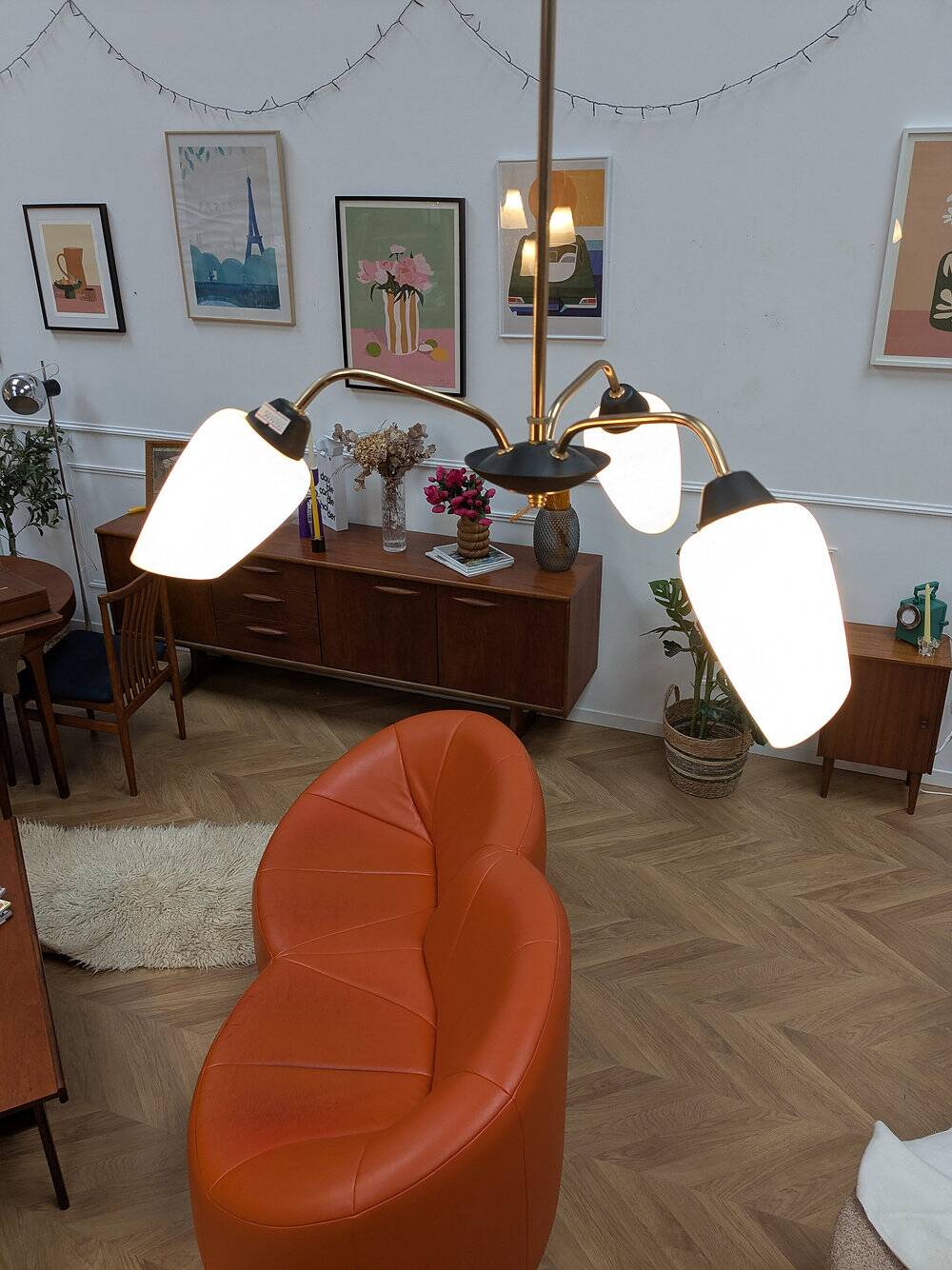 Suspension with 3 tulip lights