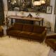 Ensemble canapé et 2 fauteuils en velours marron 1960’s