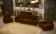 Sofa set and 2 armchairs in brown velvet from the 1960s.