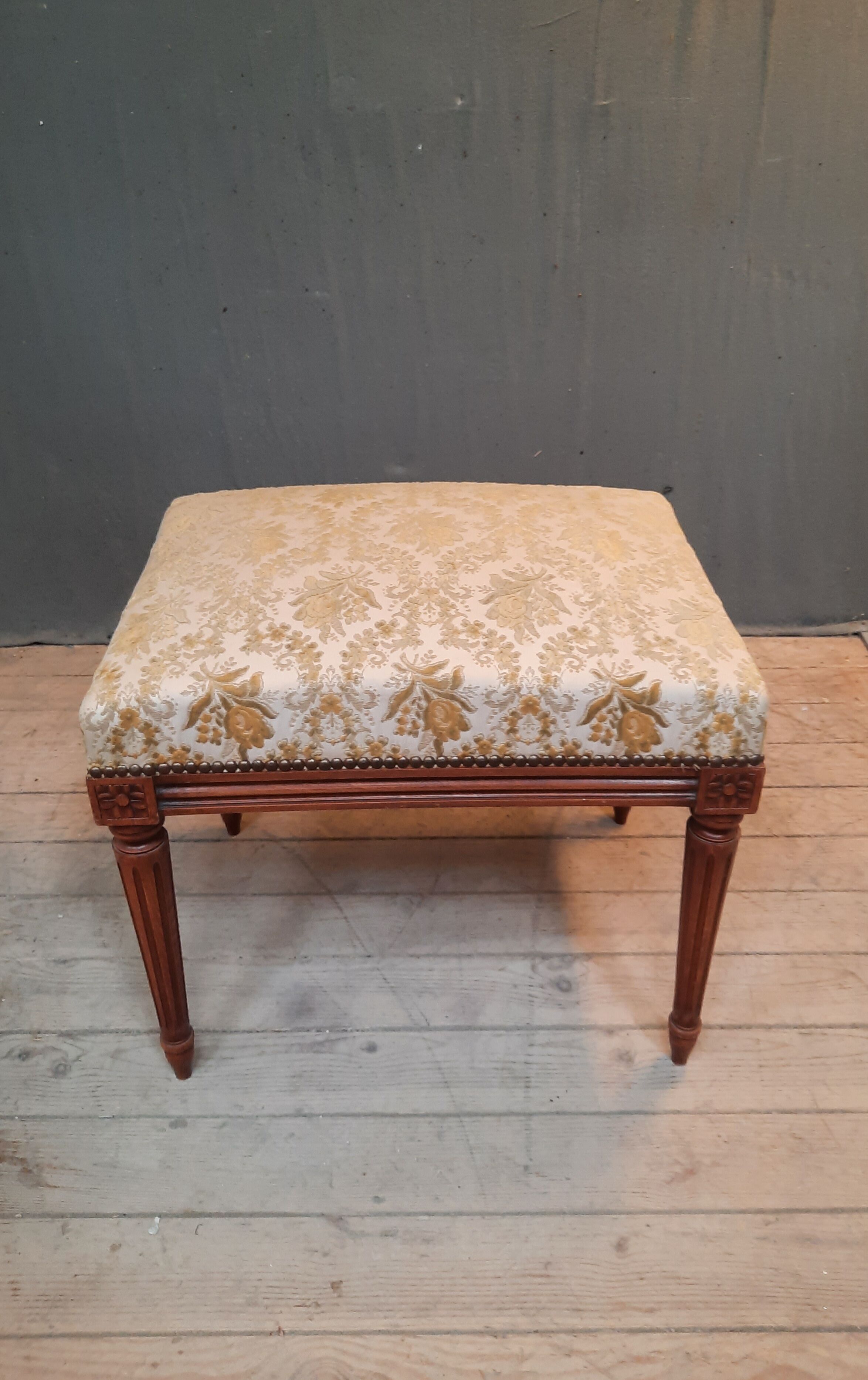 Pouf upholstered in Louis XVI style