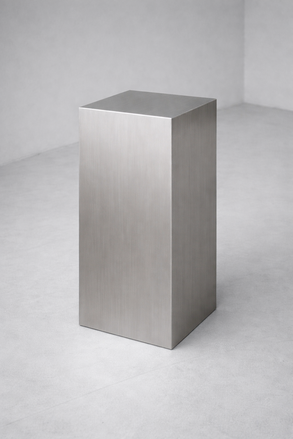 Stainless Steel Pedestal Plinth – Minimalist Sculptural Side Table
