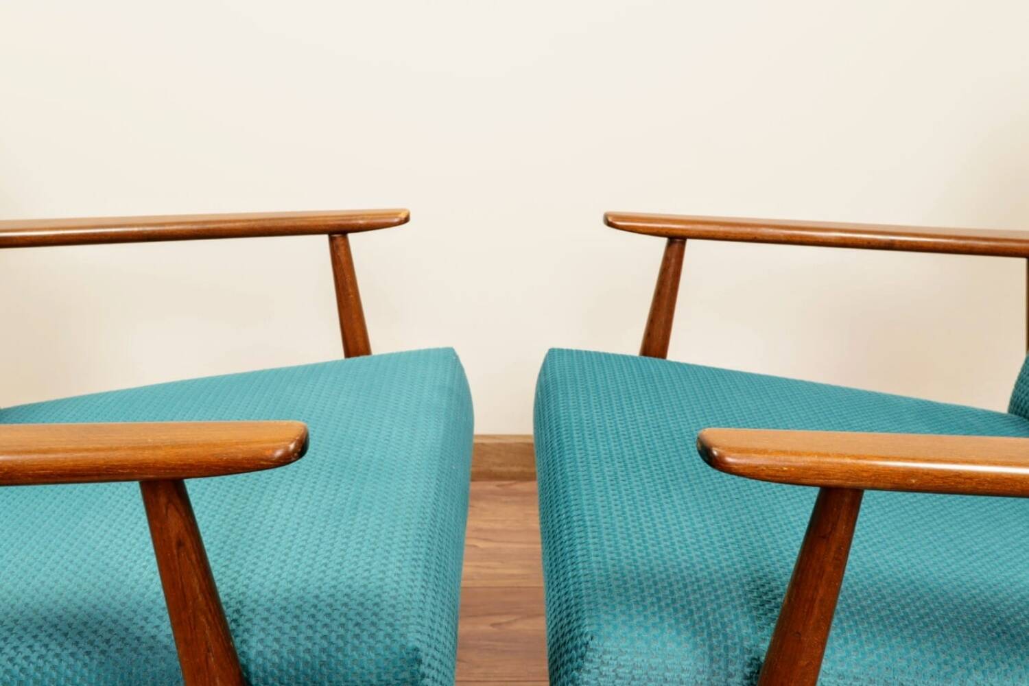 Scandinavian Lounge Chair Mid Century Design Turquoise Vintage Fabric