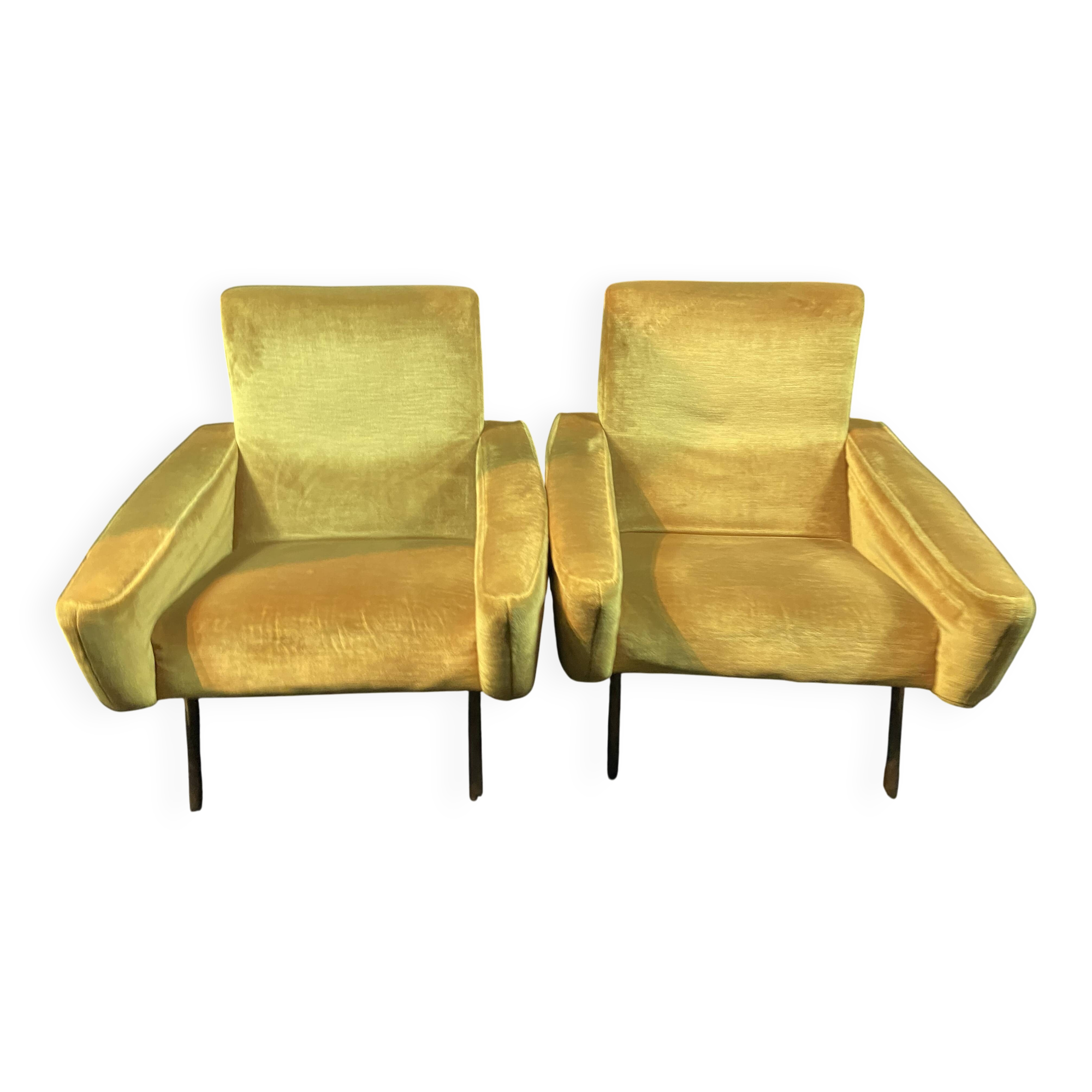 Pair of designer armchairs 1955-60 Louis Paolozzi for Brandt Zol Steiner