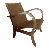 Bauhaus armchair in wood and rope by Erich Dieckmann