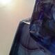 Davidson blue glass candlestick