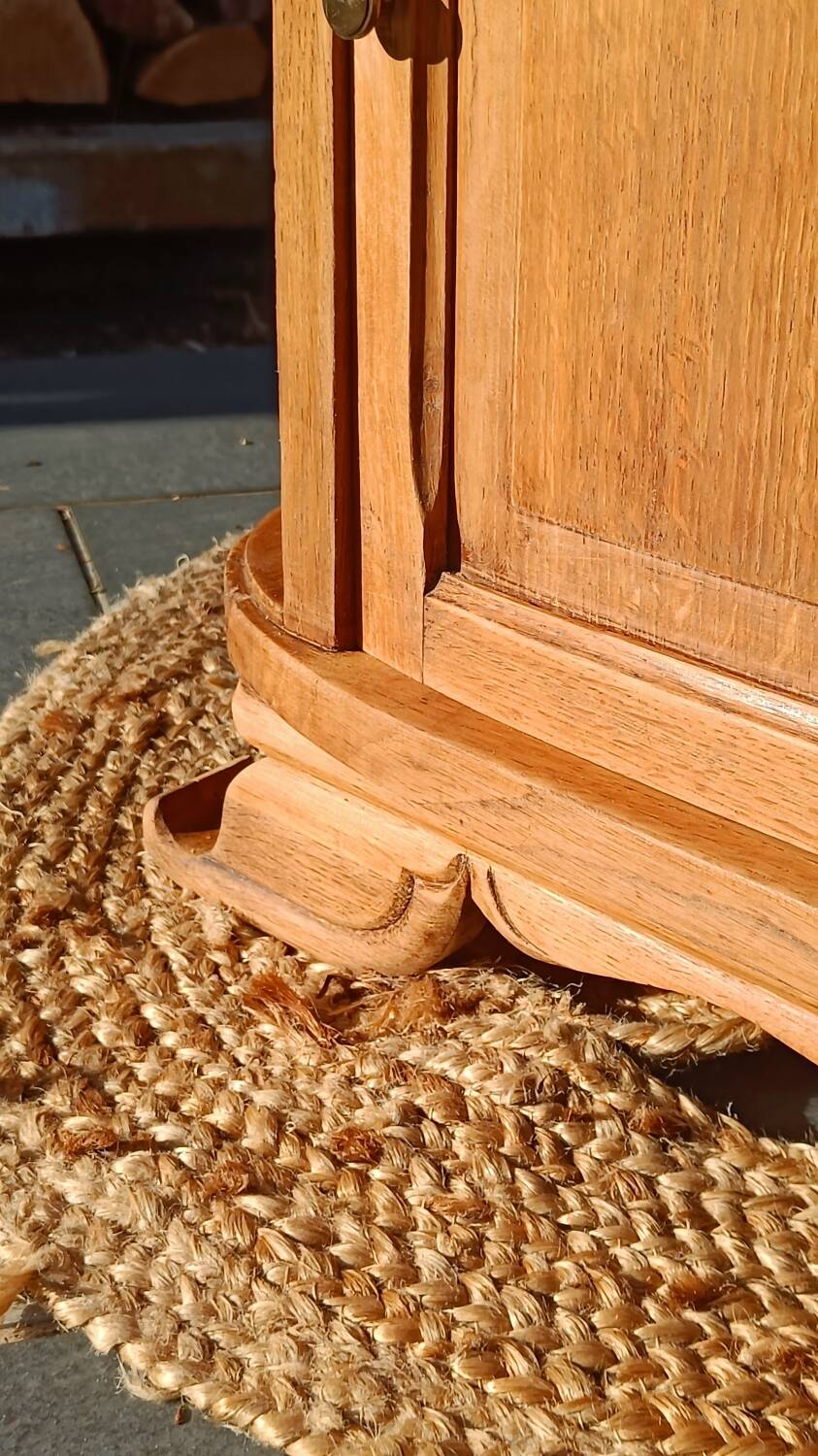 Art Deco bedside table in raw wood