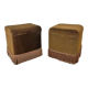 Paire de poufs 70's en velours marron