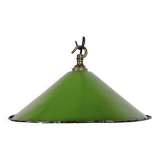 Industrial British Green Enamel Factory Pendant Lamp, 1950s