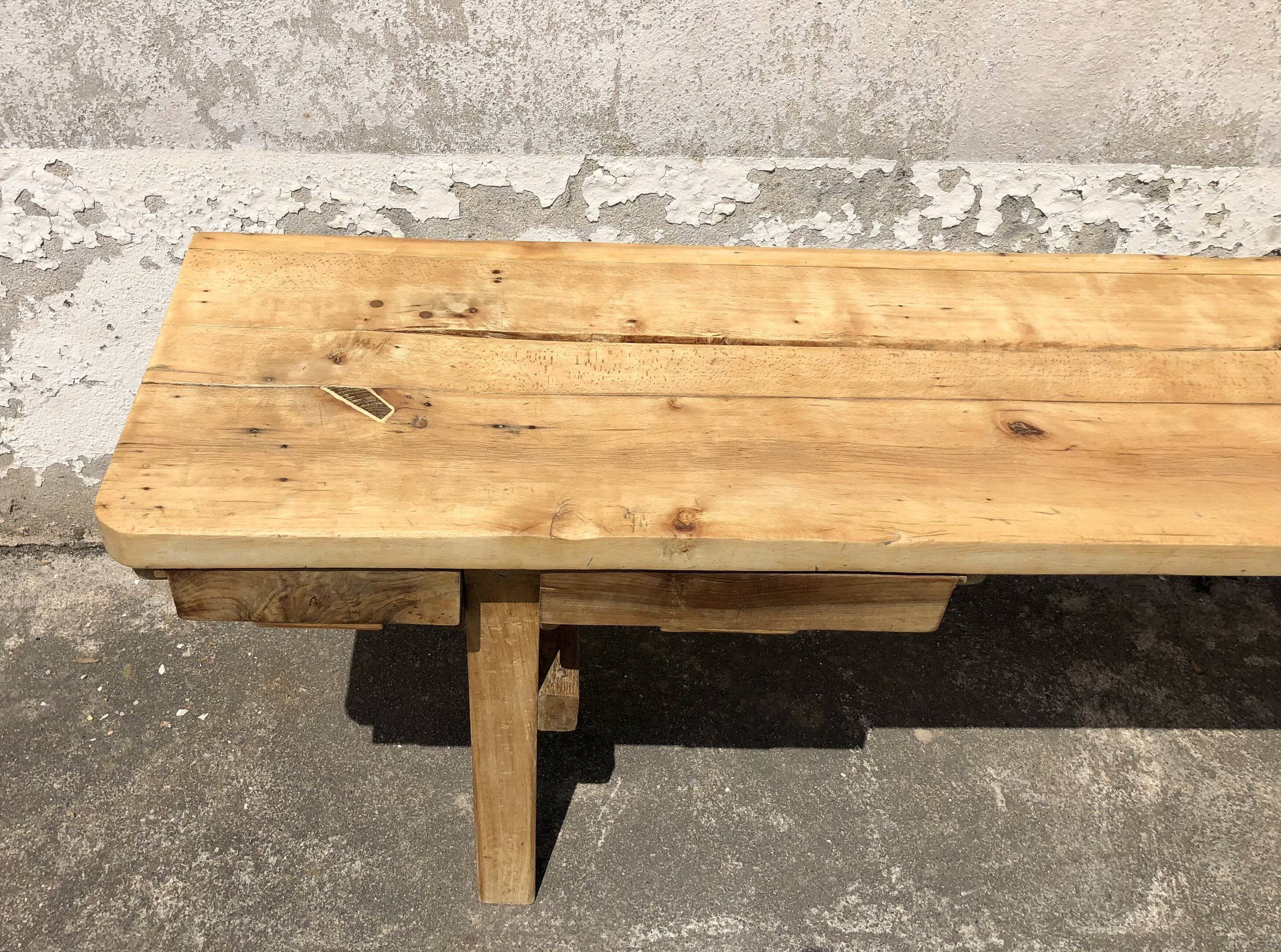 Antique kitchen workbench, vintage kitchen log