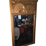 Art Deco gilded trumeau, bevelled mirror
