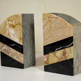 Pair of art deco marble bookends