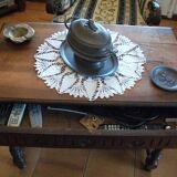 Louis XIII style exchange table in carved solid wood.
