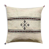 Pale yellow Berber cushion in cotton