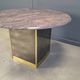Vintage round granite and brass center table by Belgochrom , 1970s