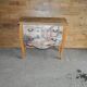 Baroque commode in multicoloured painted wood and black patinated oak with a photo of 'Paris'