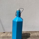 Glazed stoneware bottle signed turquoise blue