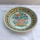 Ancient Plate Deco Ceramics White Drawings Flowers Painted Vintage