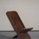 Chaise pliante palaver tribale africaine rustique sculptée à la main, Wabi Sabi, années 1970