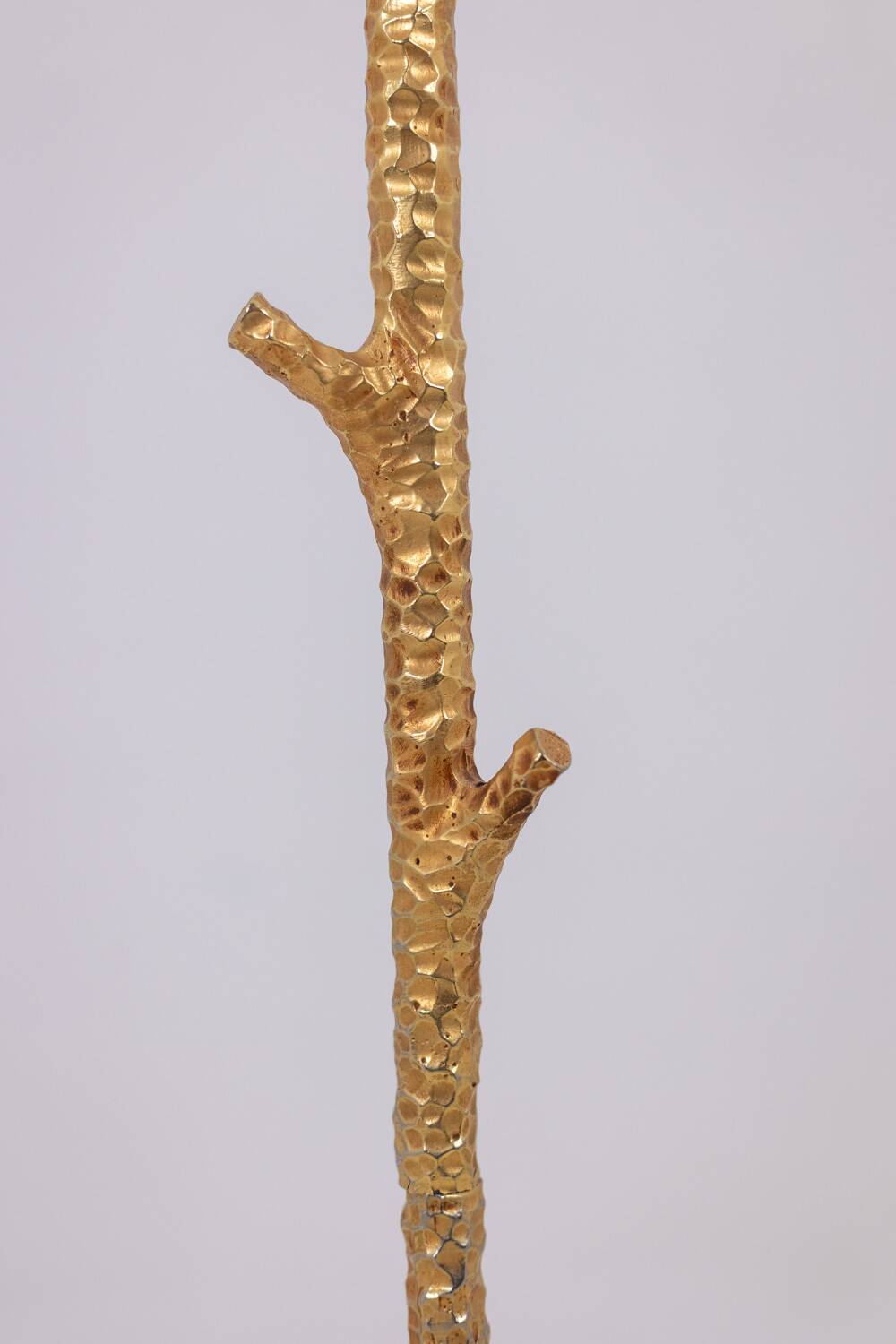 Pair of gilded metal floor lamps. 20th century.