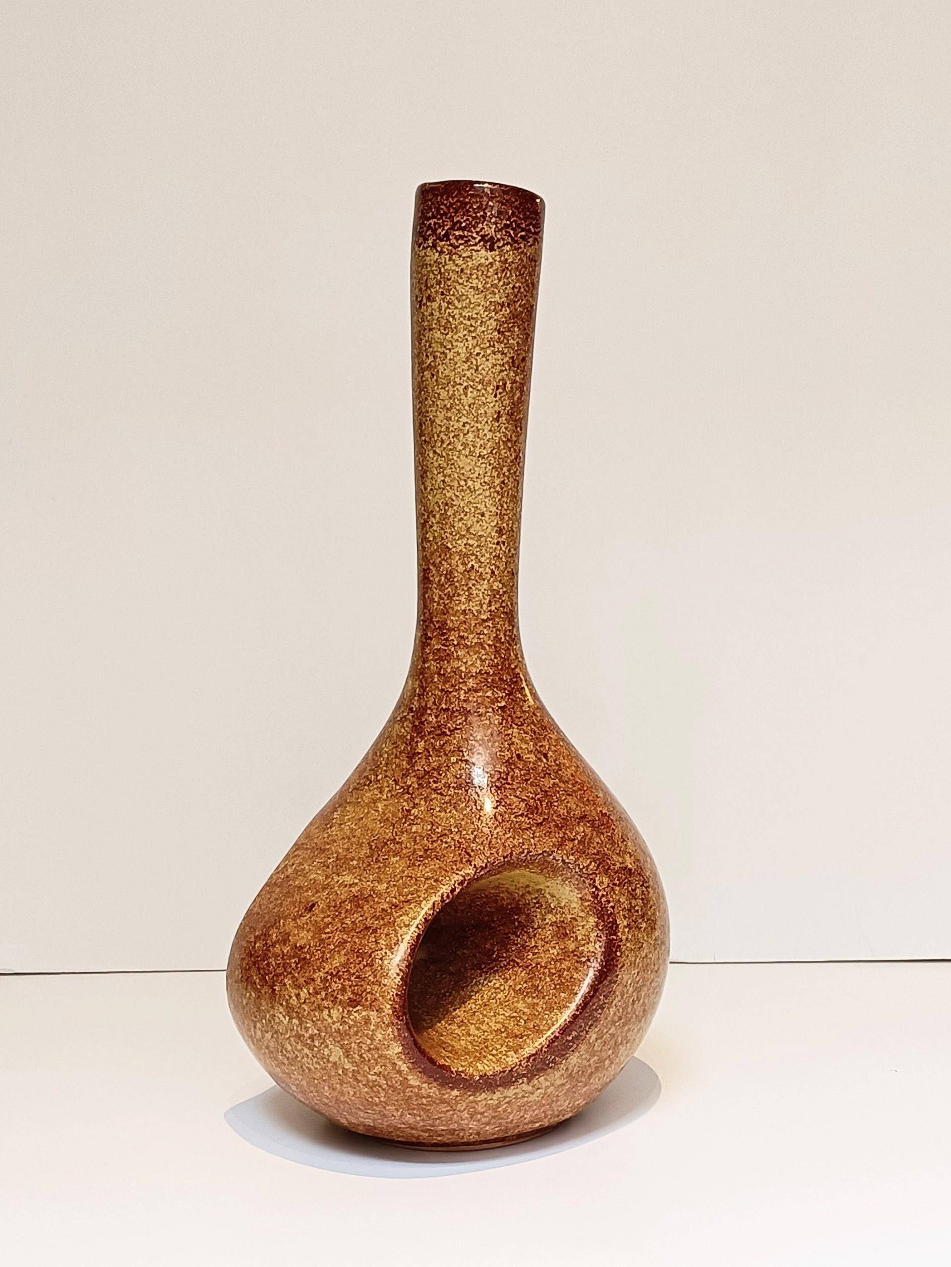 Mid Century Bertoncello by Roberto Rigon Sculptural Ceramic Vase, Italy, 1960s
