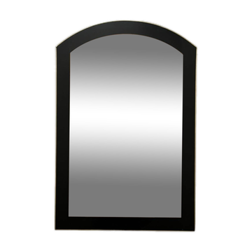 Large brass mirror and pink glass circa 1970