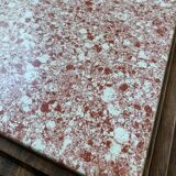 Table billot avec marbre rose art déco
