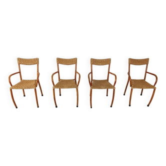 Chaises de salle à manger scandinaves vintage, lot de 4, 1960