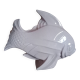 Lejan - poisson art deco en mouvement faïence craquelée rosé