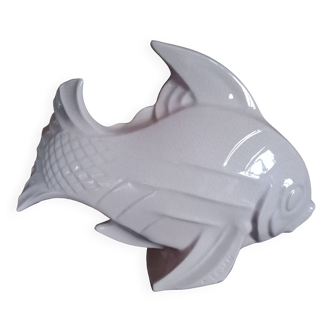 Lejan - art deco fish in movement pink cracked earthenware