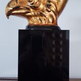 70s desk lamp black and golden eagle head