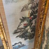 Vintage screen bamboo and rice straw