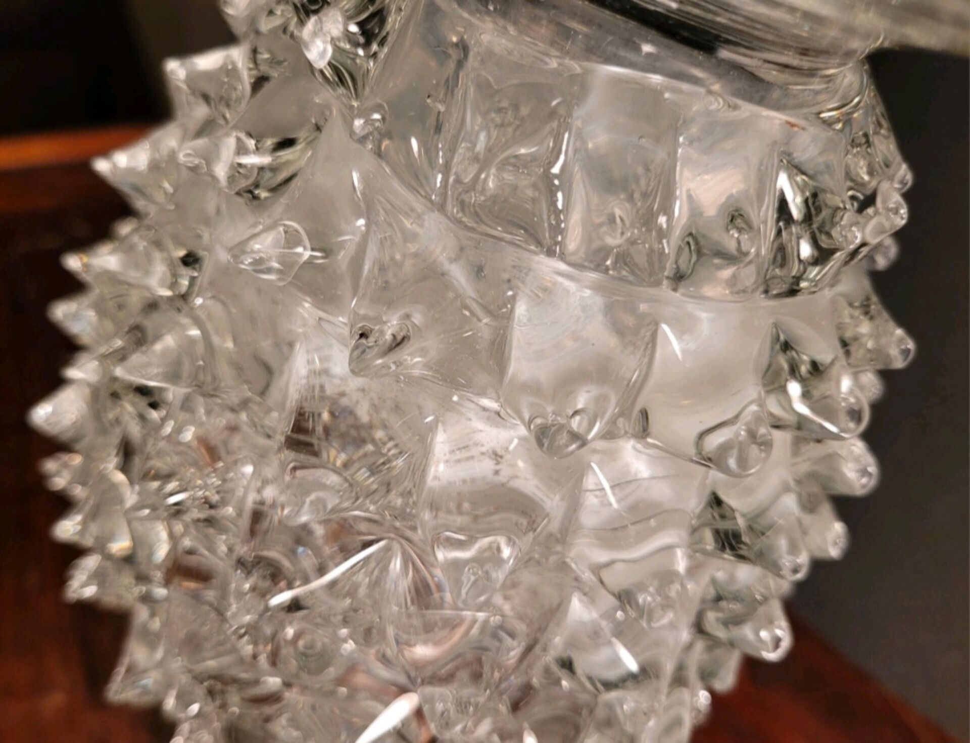 Rostrato vase in clear Murano glass by Barovier & Toso, Italy, 1930s